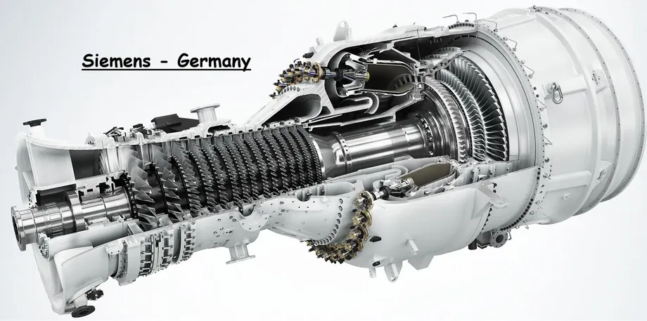 Siemens gas turbine cutaway, Germany